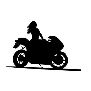 Bike Girl Frau mit Motorrad Sticker