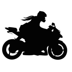 Bikerin Lady Girl Motorrad Design Aufkleber